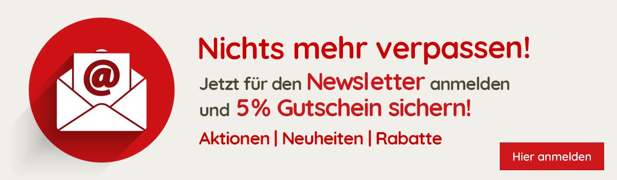 10 Prozent Rabatt bei Newsletteranmeldung sichern 