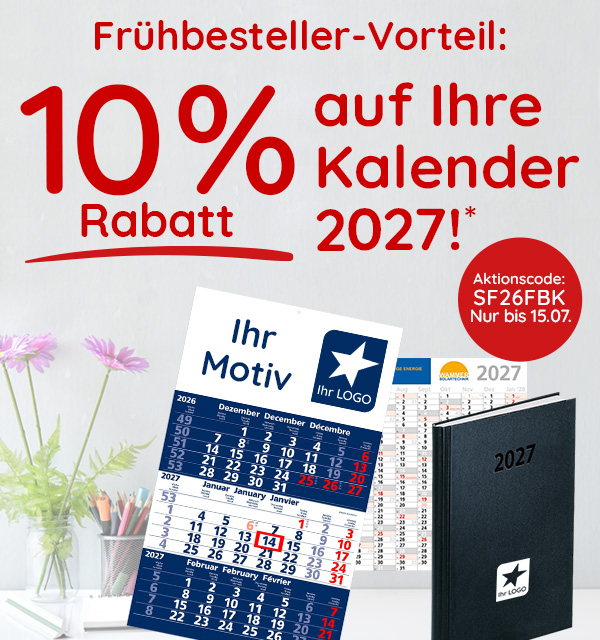  10% Rabatt auf Ihre Kalender