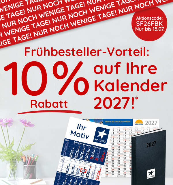   10% Rabatt auf Ihre Kalender 