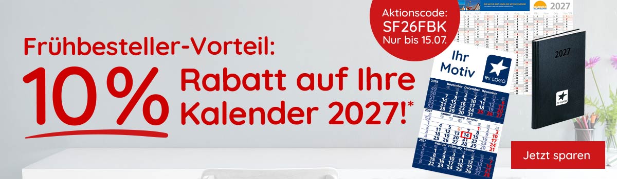  10% Rabatt auf Ihre Kalender