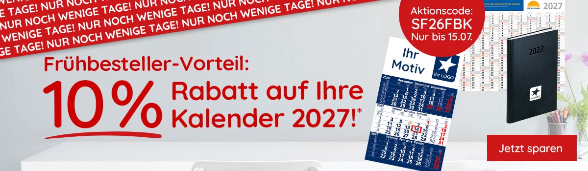  10% Rabatt auf Ihre Kalender 
