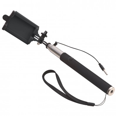 Selfiestick mit Auslöser und Trageschlaufe, Schwarz Selfiestick mit Auslöser und Trageschlaufe, Schwarz