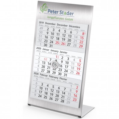 Tisch-Aufstellkalender Desktop 3 Steel Bestseller, 2 Jahre, hellgrau 95 x 135 mm Tisch-Aufstellkalender Desktop 3 Steel Bestseller, 2 Jahre, hellgrau 95 x 135 mm
